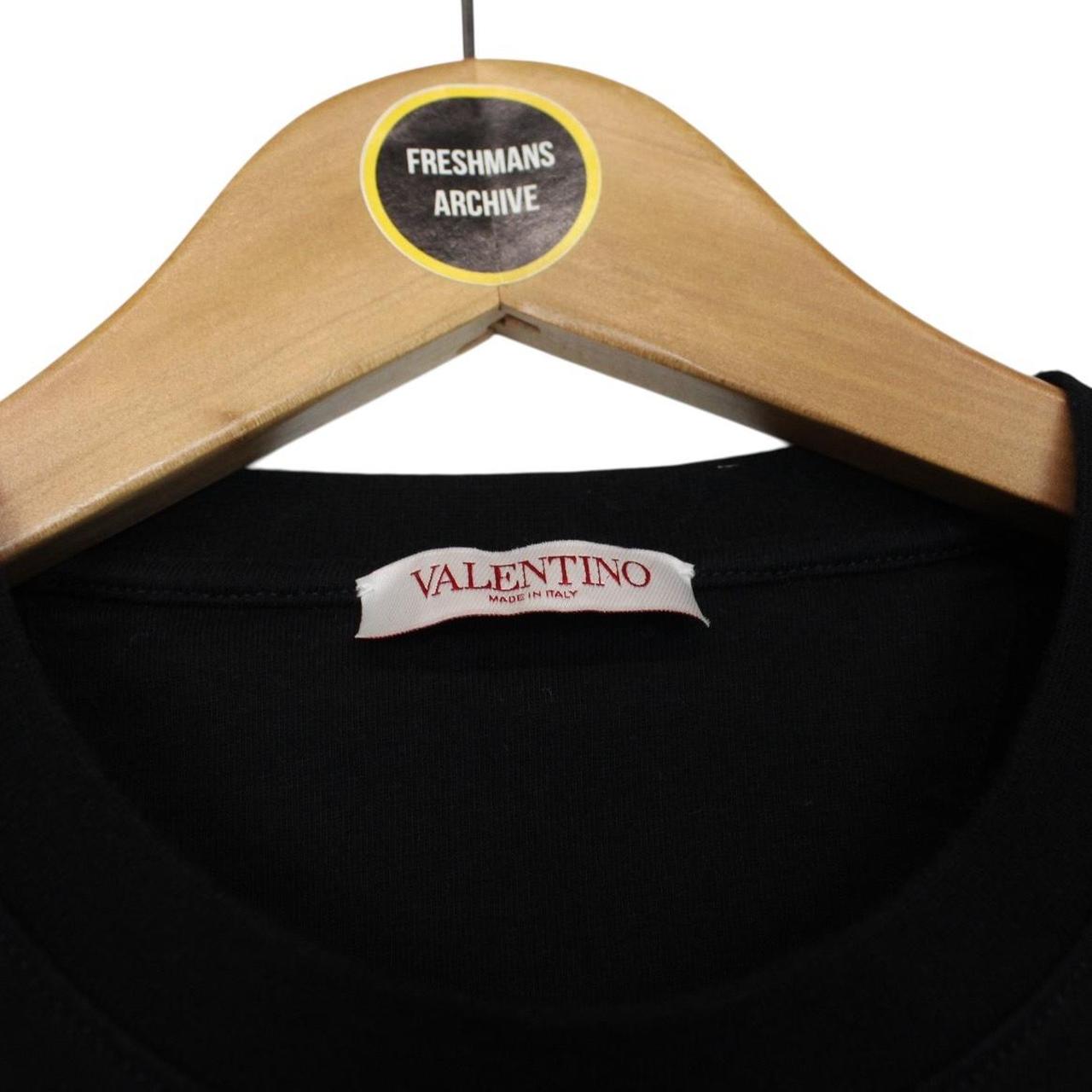 Valentino Black Varsity Logo Cotton Short Sleeve T-Shirt
