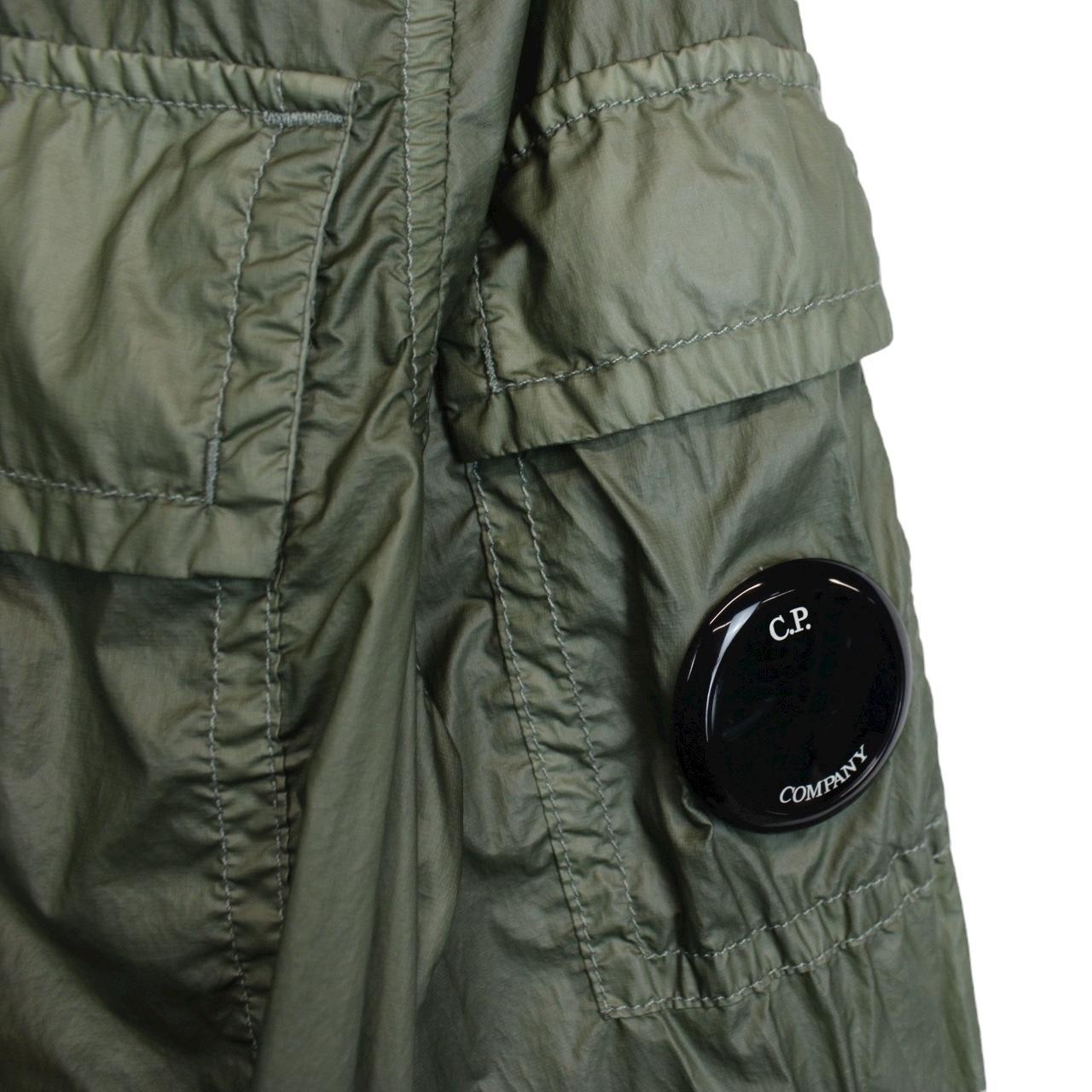 CP Company Green CS II Garment Dyed Full Zip Nylon Lens Overshirt