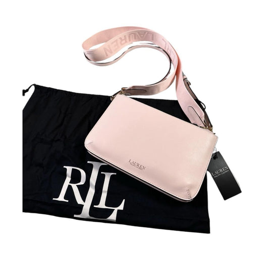 Ralph Lauren pink leather crossbody bag with logo detail and dust bag included.