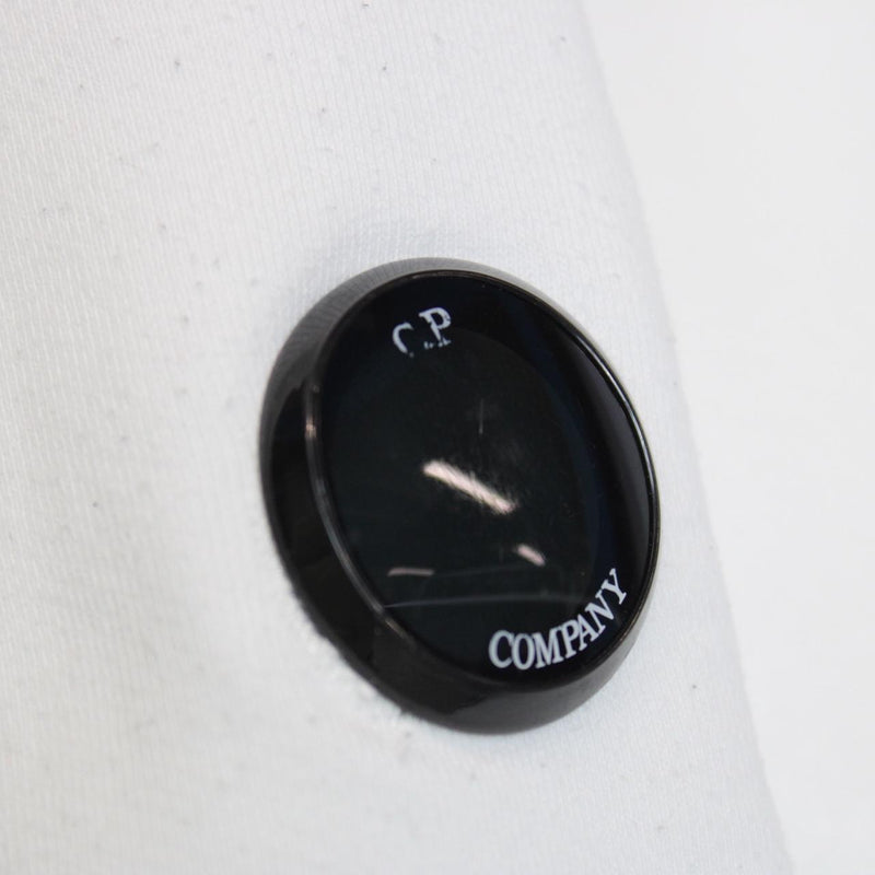 CP Company White Cotton Lens Hoodie Jumper