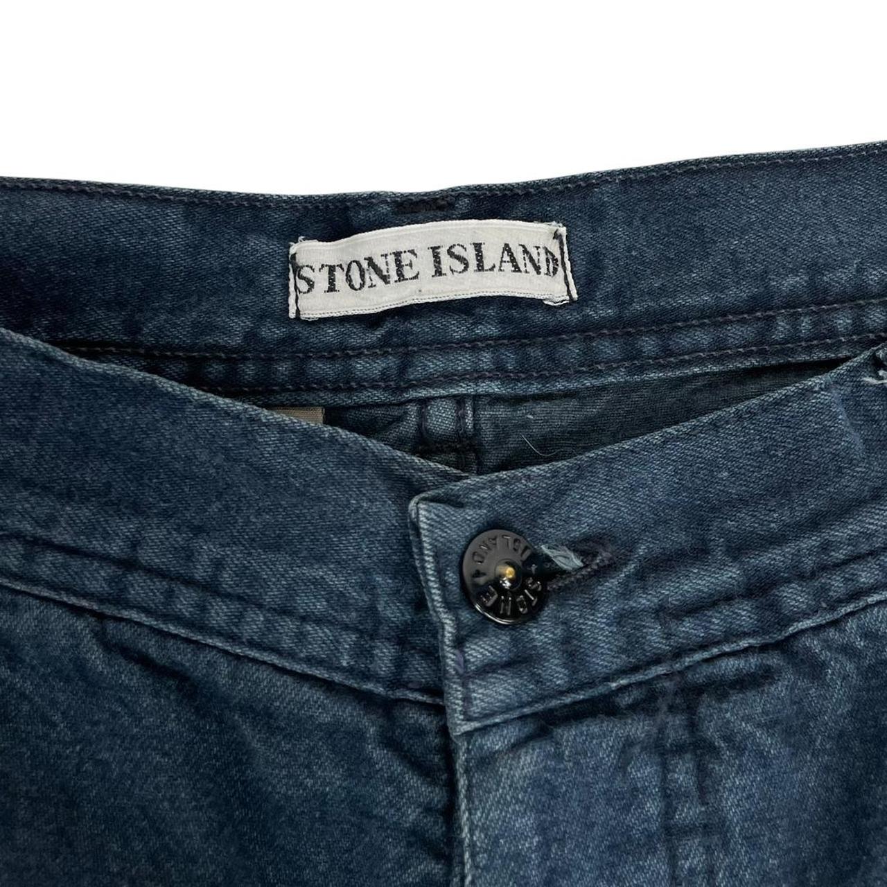Vintage 80s Stone Island Navy Blue Regular Fit Green Edge Badge Denim Jeans