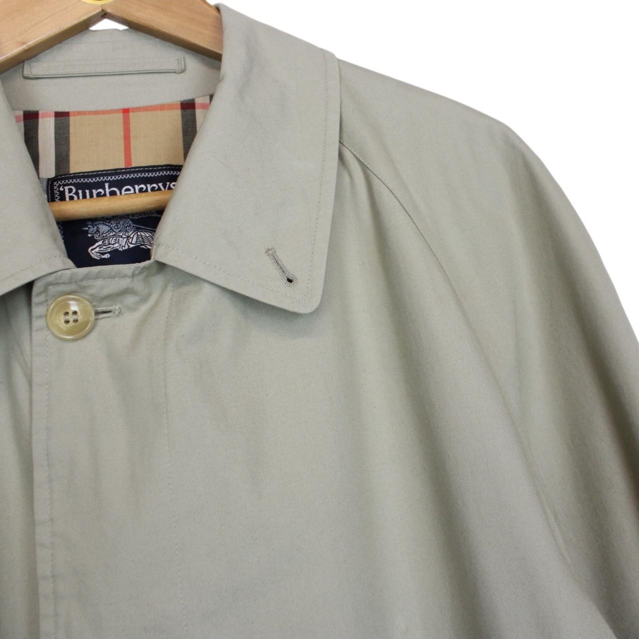 Vintage 90s Burberry Khaki Green Nova Check Single Breasted Trench Coat