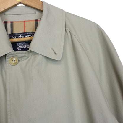 Vintage 90s Burberry Khaki Green Nova Check Single Breasted Trench Coat