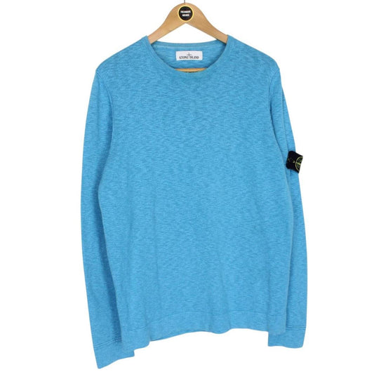 Stone Island SS 2018 Blue Cotton Knit Jumper