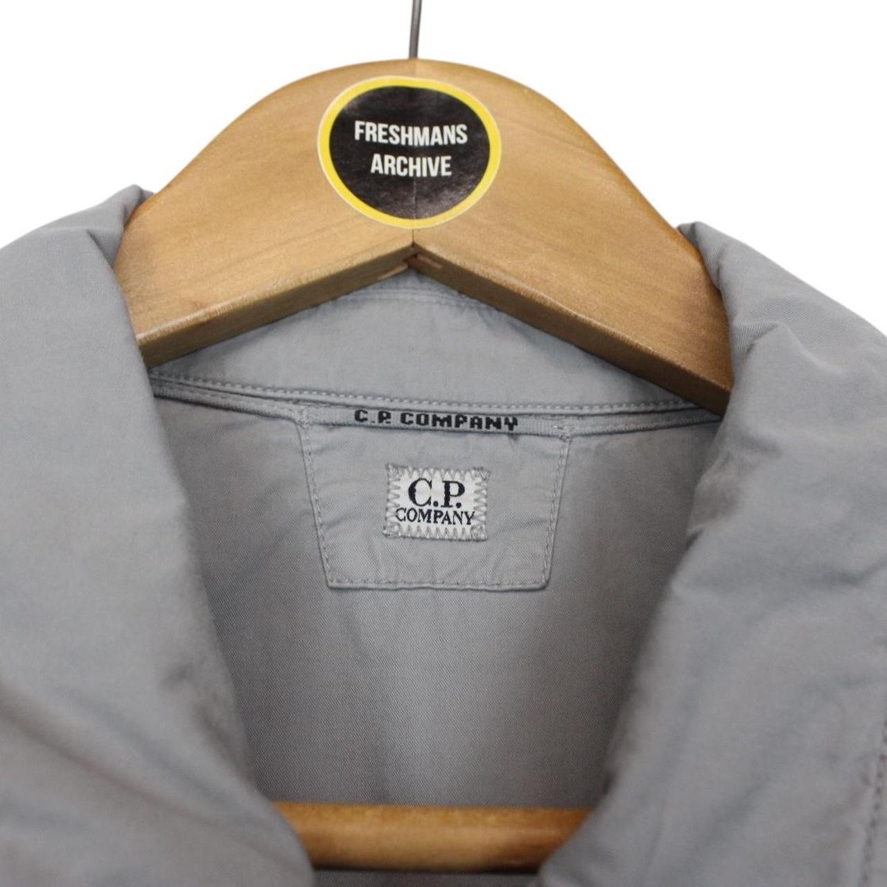 CP Company Grey Full Zip Cotton Lens Overshirt