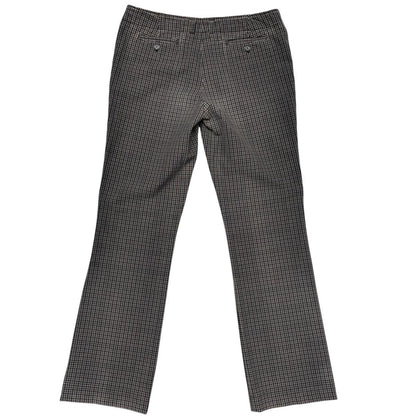 Vintage 00s Prada Sport Brown Check High Waisted Flared Trousers