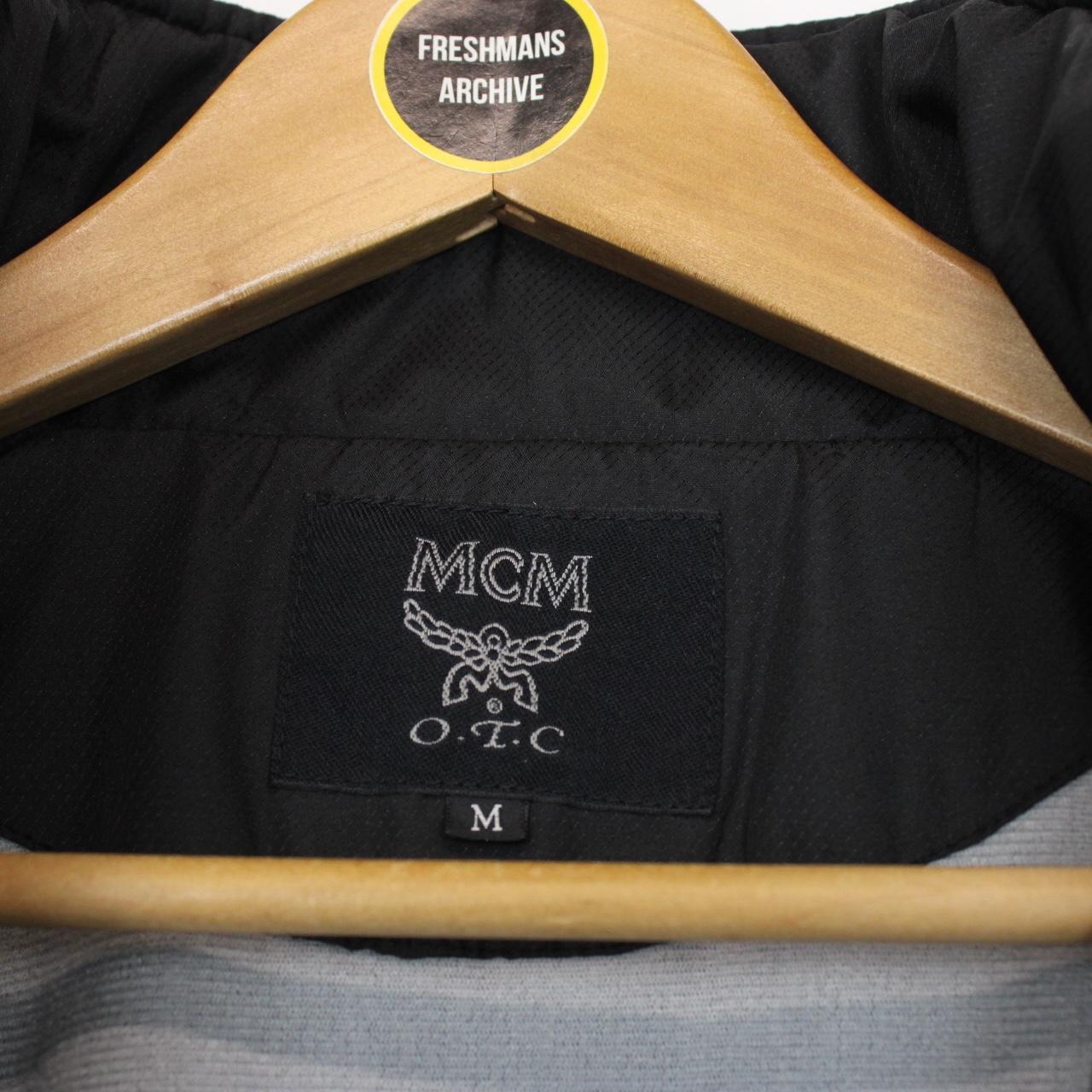 Vintage 90s MCM Grey and Black Full Zip Logo Jacket