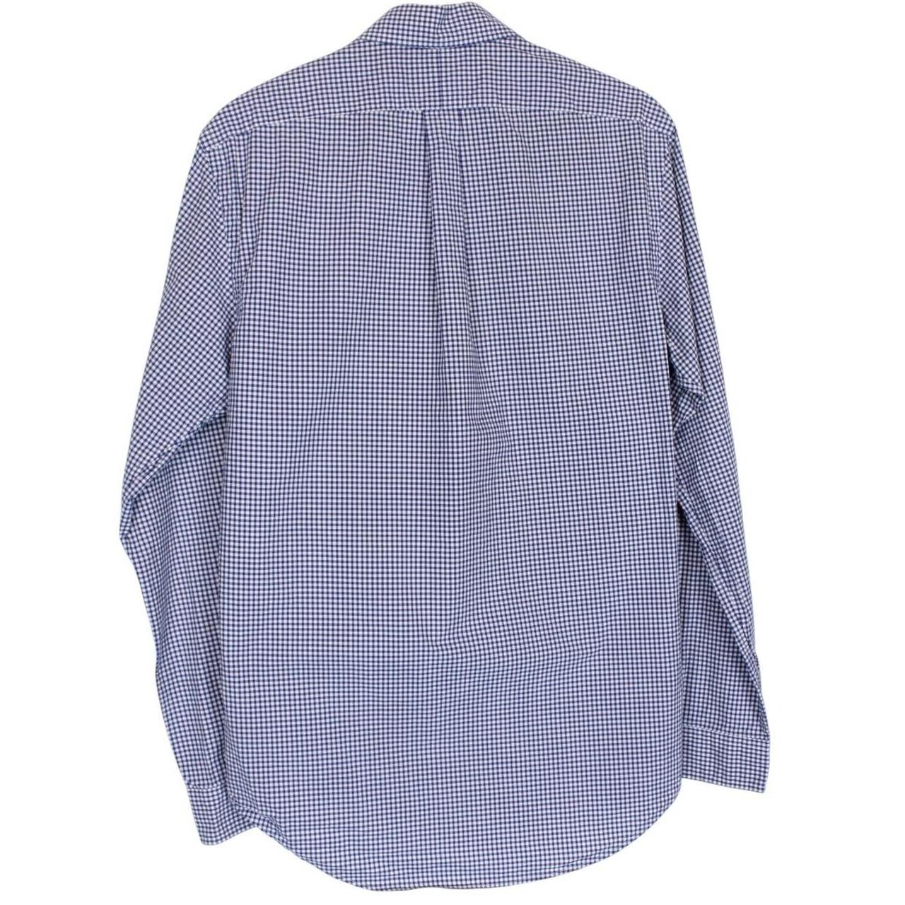 Polo Ralph Lauren Blue and White Gingham Check Long Sleeve Cotton Shirt