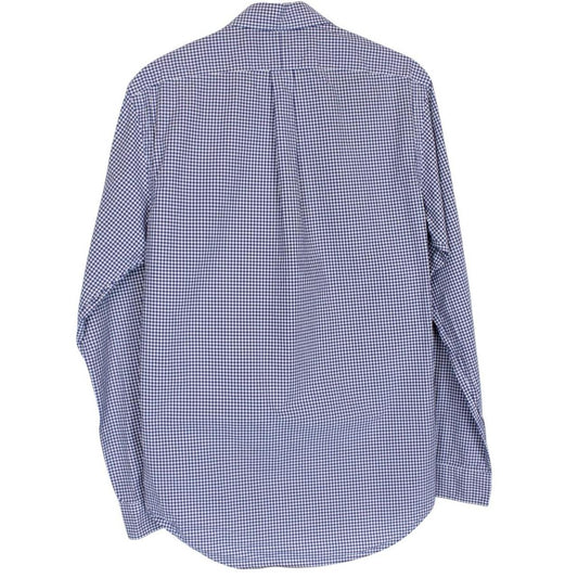 Polo Ralph Lauren Blue and White Gingham Check Long Sleeve Cotton Shirt