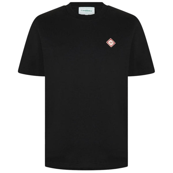 Casablanca black t-shirt featuring classic diamond logo, made of cotton.