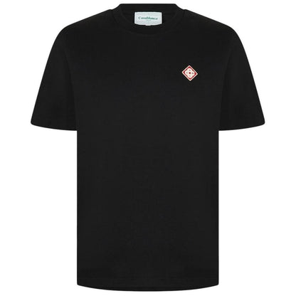 Casablanca black t-shirt featuring classic diamond logo, made of cotton.