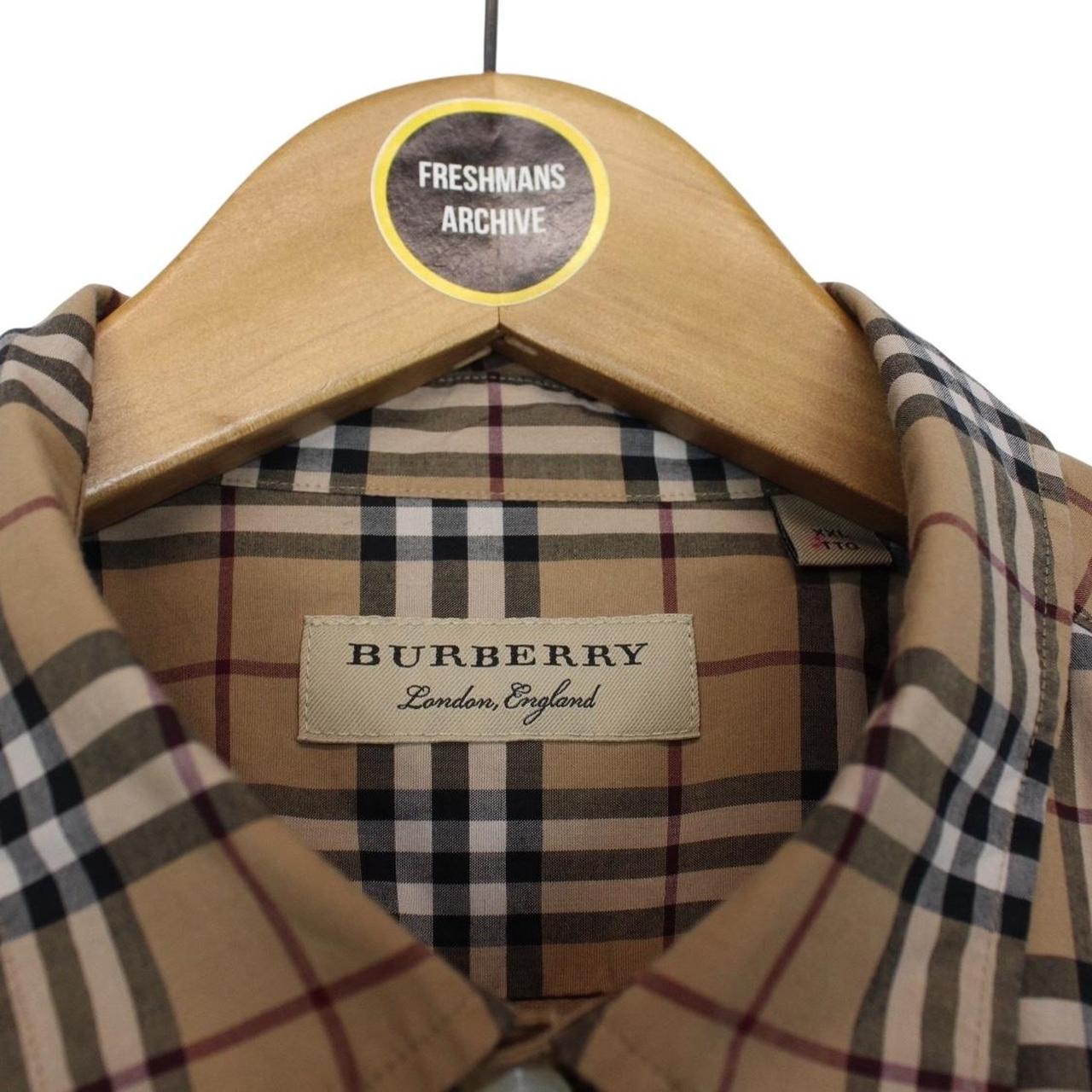 Burberry London Tan Brown Nova Check Short Sleeve Cotton Shirt
