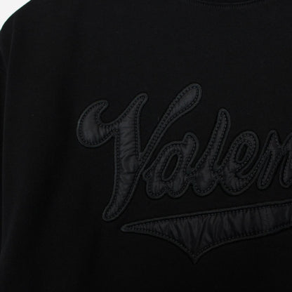 Valentino Black Varsity Logo Cotton Short Sleeve T-Shirt