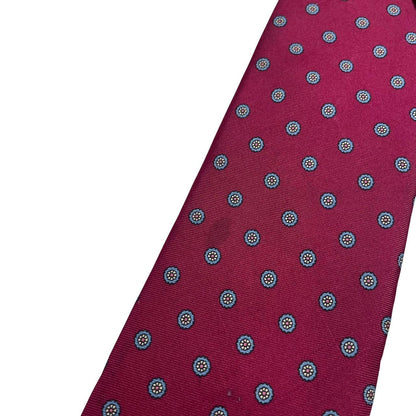 Christian Dior burgundy silk tie with subtle sheen and vintage charm.