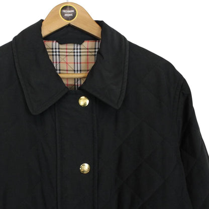 Vintage 90s Burberry Black Nova Check Lined Quilted Jacket