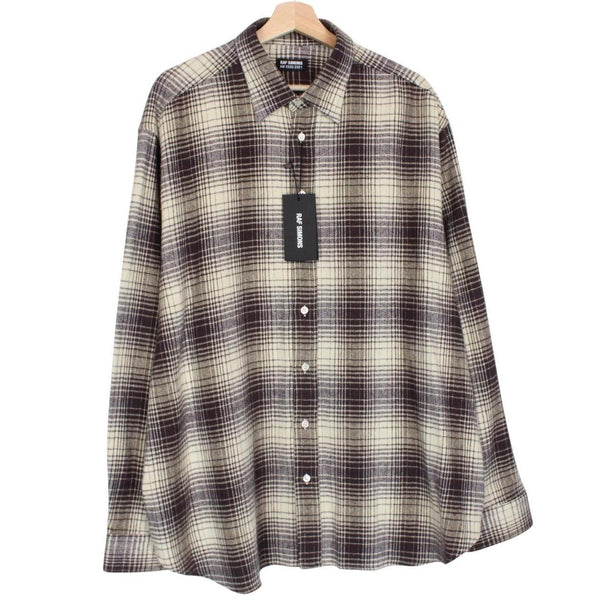 Raf Simons Beige Checked ‘The Others’ Big Fit Flannel Shirt