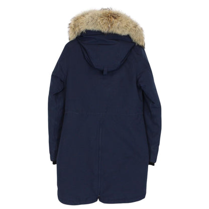 Canada Goose Navy Blue Rossclair Parka Down Coat with Fur Trim