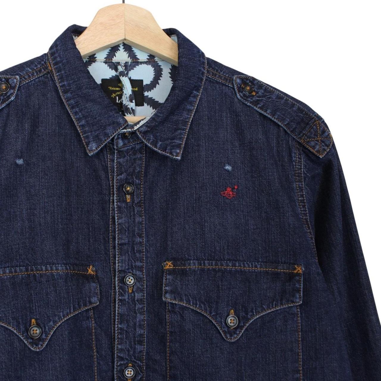 Vivienne Westwood x Lee Navy Blue Long Sleeve Denim Shirt