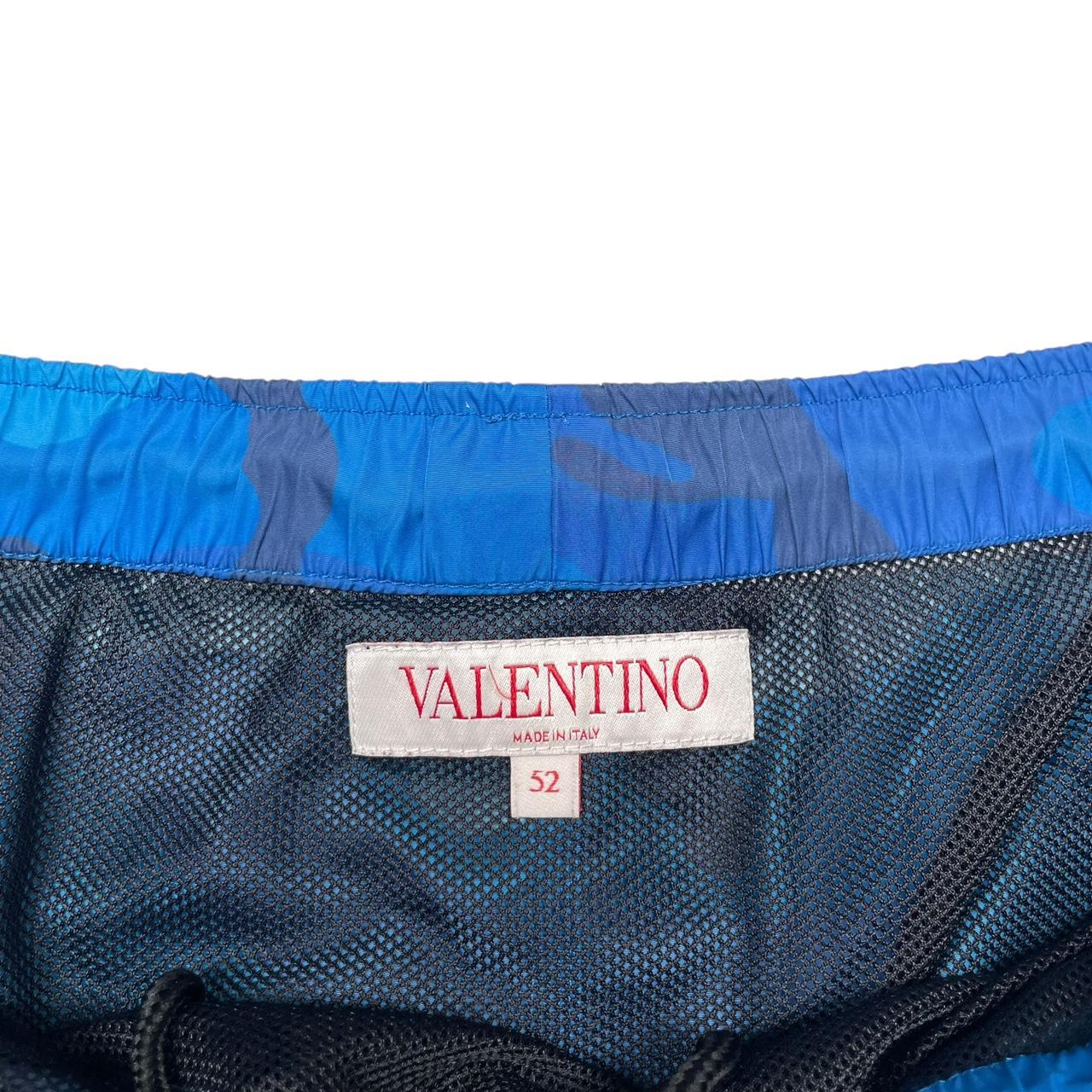 Valentino Blue Camoflauge Print Nylon Swim Shorts