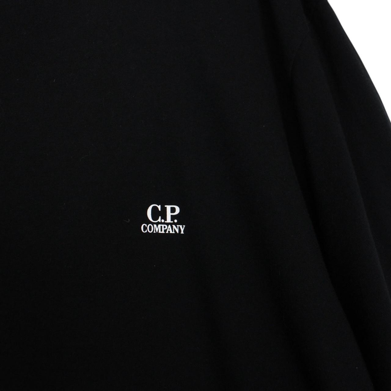 CP Company Black Logo Print Short Sleeve Cotton T-Shirt