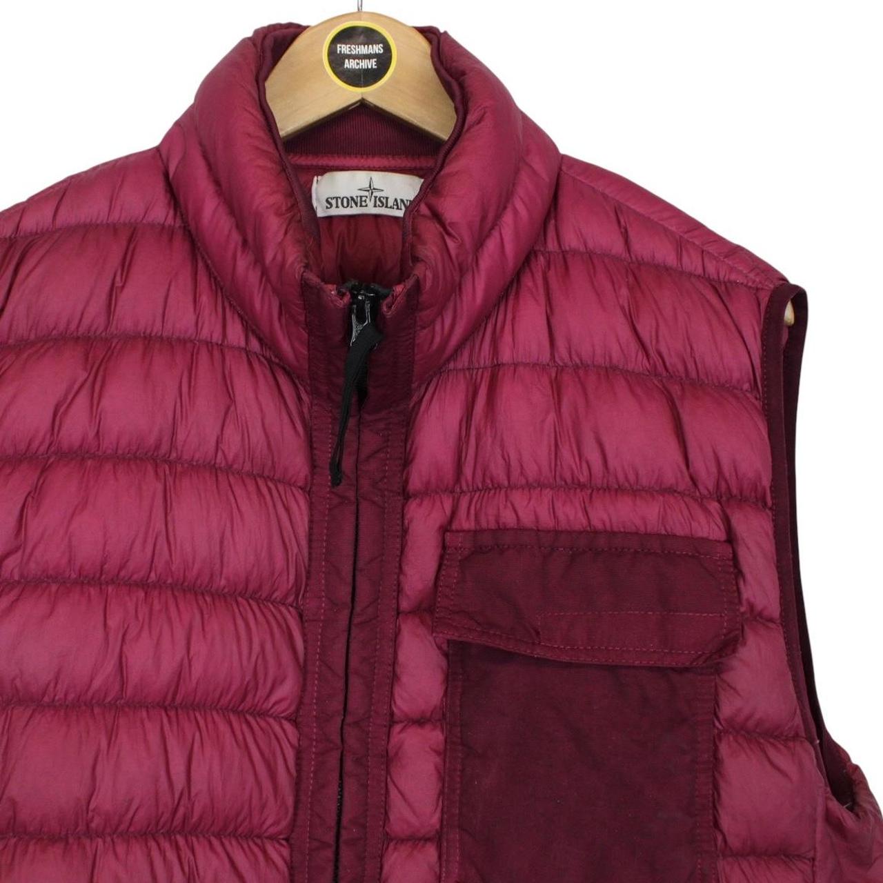 Stone Island AW 2018 Burgundy Garment Dyed Micro Yarn Down Gilet / Bodywarmer