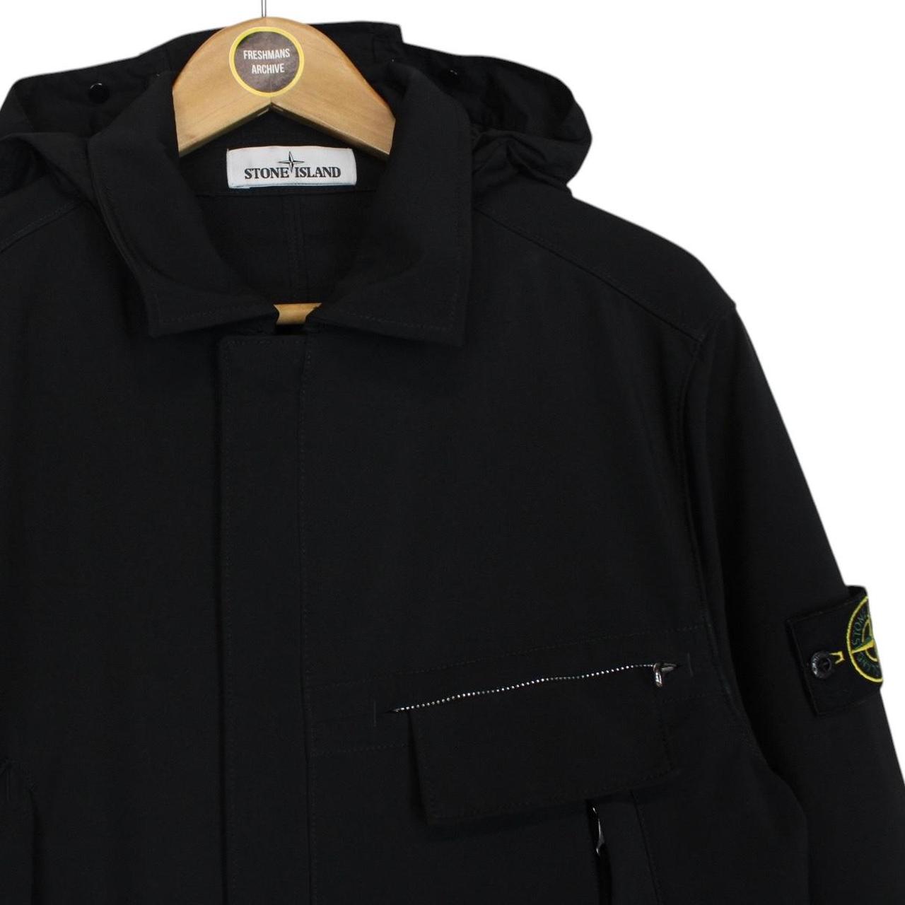 Stone Island SS 2020 Black Full Zip Light Soft Shell-R Trench Jacket