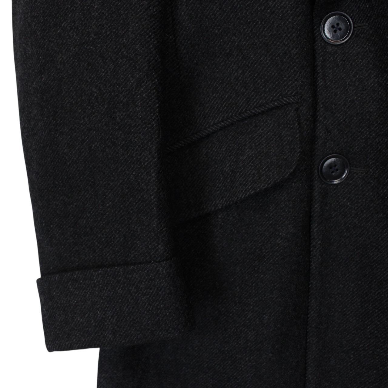 Vintage 90s Burberry Dark Grey Double Breasted Wool Overcoat