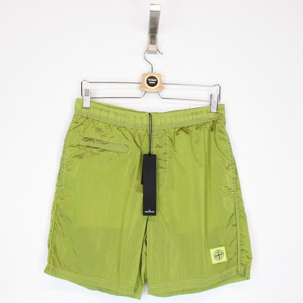 Stone Island SS 2022 Green Econyl Nylon Metal Swim Shorts