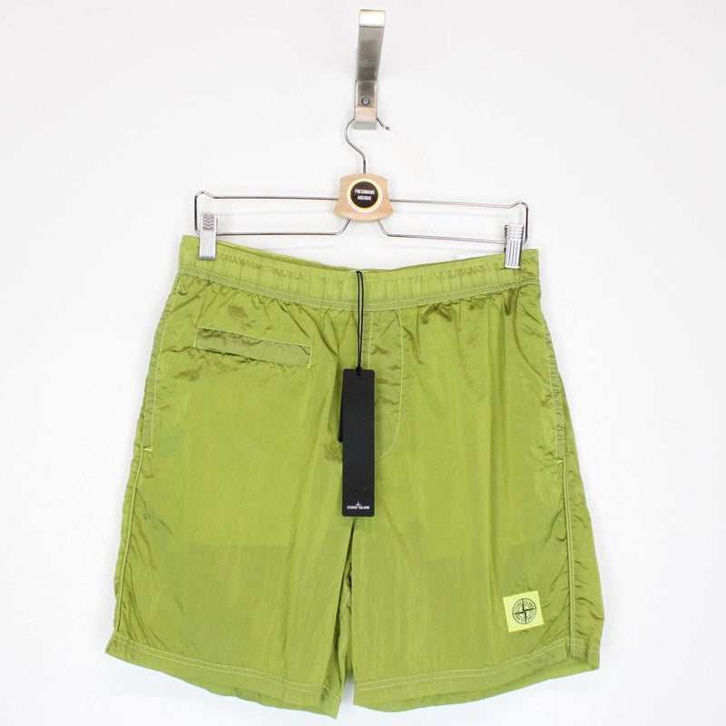 Stone Island SS 2022 Green Econyl Nylon Metal Swim Shorts