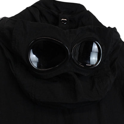 CP Company Black Full Zip Chrome Nylon Garment Dyed Goggle Jacket