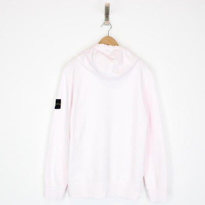 Stone Island SS 2022 Linen White Full Zip Cotton Hoodie Jumper