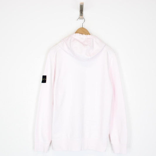Stone Island SS 2022 Linen White Full Zip Cotton Hoodie Jumper