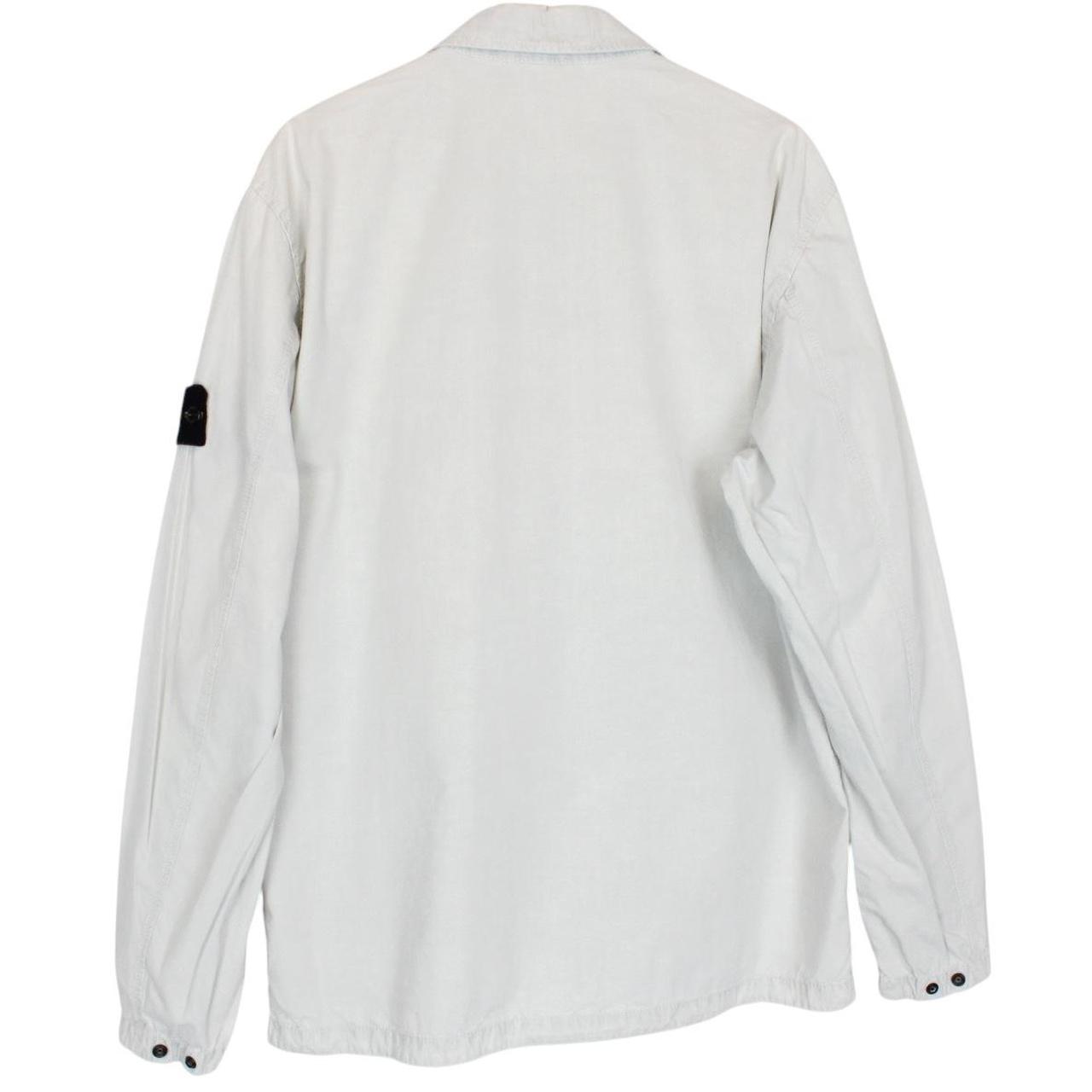 Stone Island AW 2022 Pale Blue Full Zip Cotton Overshirt Jacket