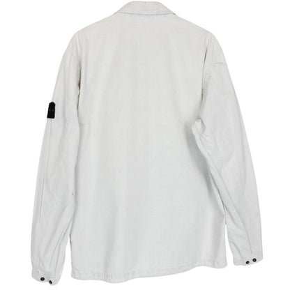Stone Island AW 2022 Pale Blue Full Zip Cotton Overshirt Jacket