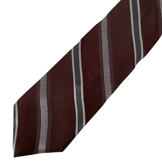 Vintage DKNY Brown Striped Silk Tie