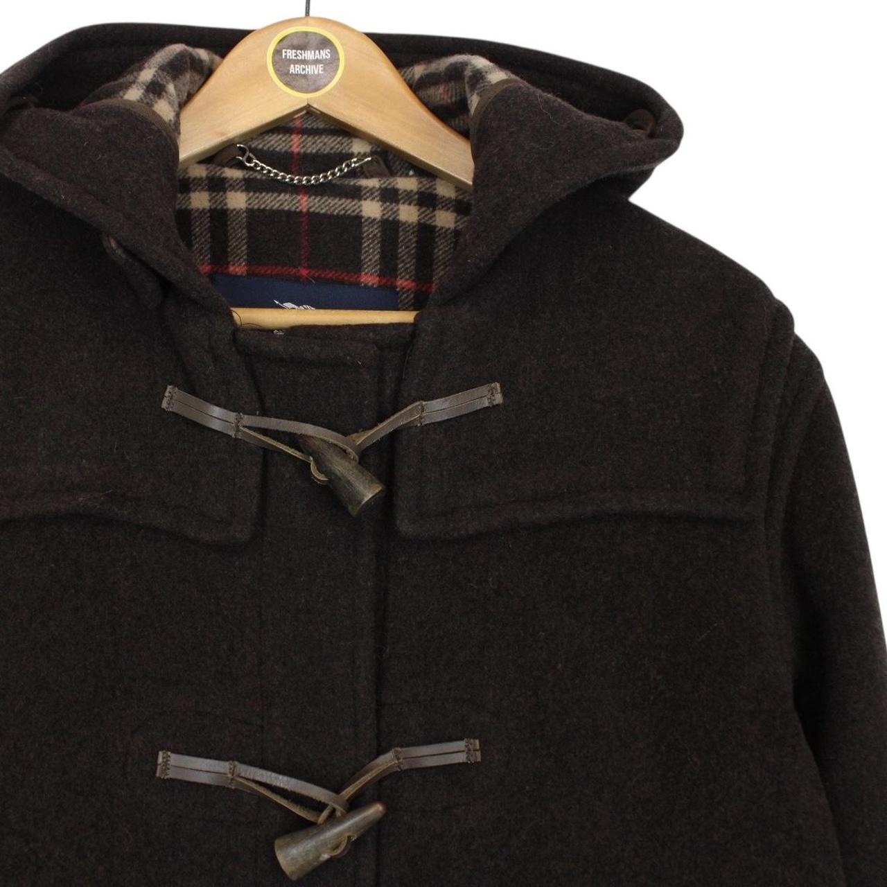 Vintage Burberry London Brown Nova Check Wool Duffle Coat