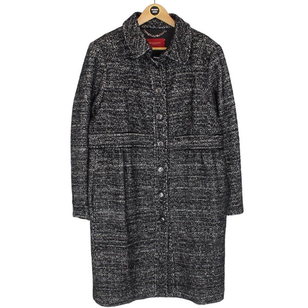Vintage Burberry London Black and Grey Alpaca Wool Blend Coat