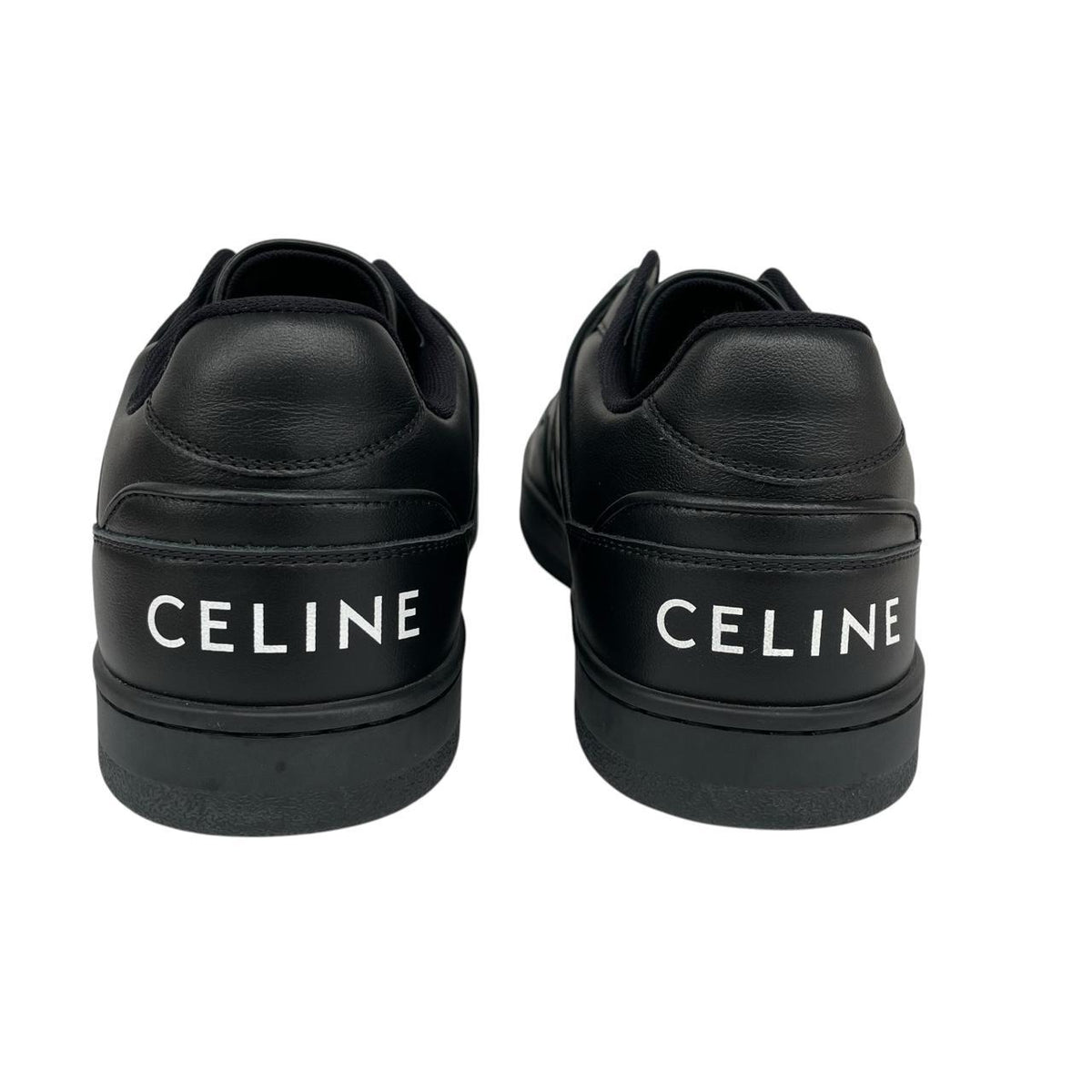 CELINE black trainers smooth calfskin leather with logo detail and original dust bags.