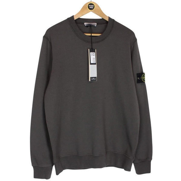 Stone Island Grey Cotton Crew Neck Sweatshirt Jumper