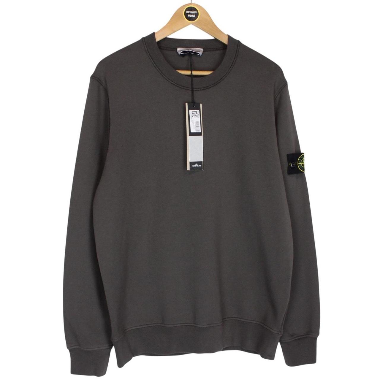 Stone Island Grey Cotton Crew Neck Sweatshirt Jumper
