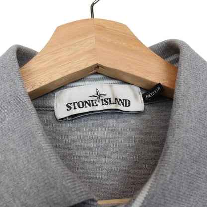 Stone Island SS 2017 Grey Short Sleeve Compass Cotton Polo Shirt