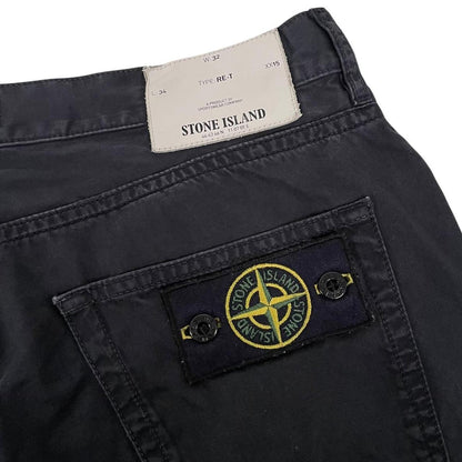 Stone Island SS 2014 Black RE-T Fit Cotton Trousers