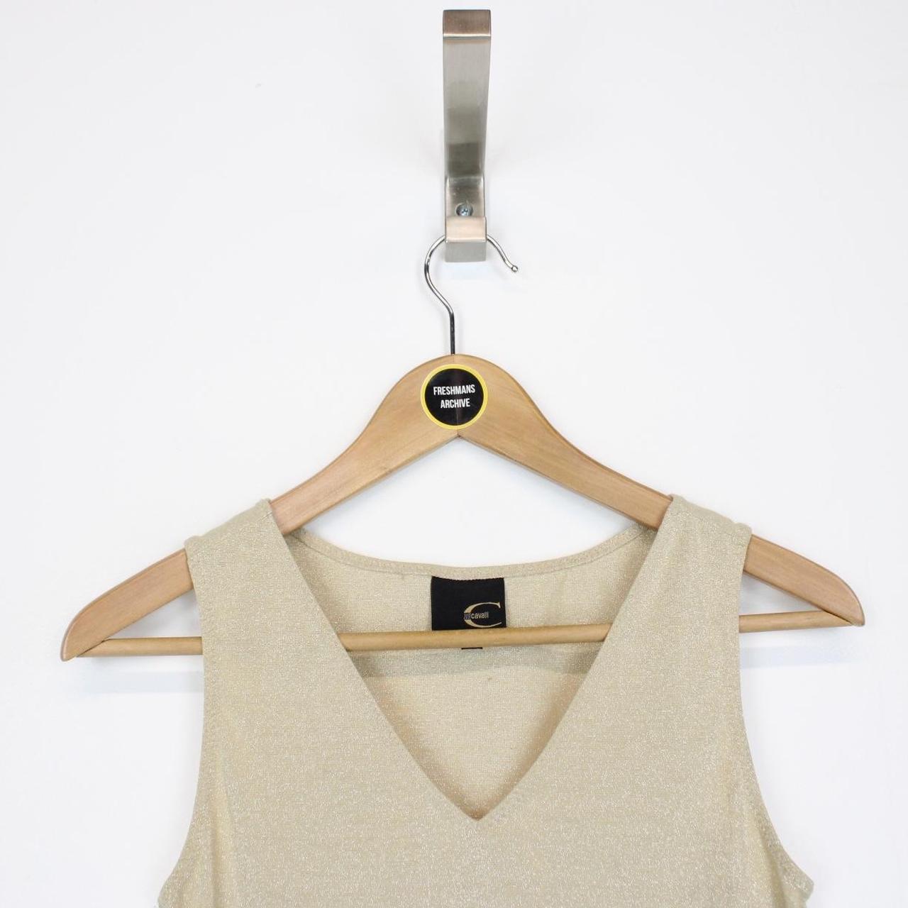 Just Cavalli Gold Sparkly Vest Top