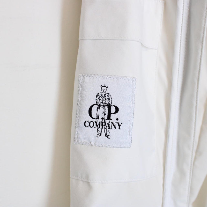 CP Company White and Black Pro-Tek Lens Hooded Jacket