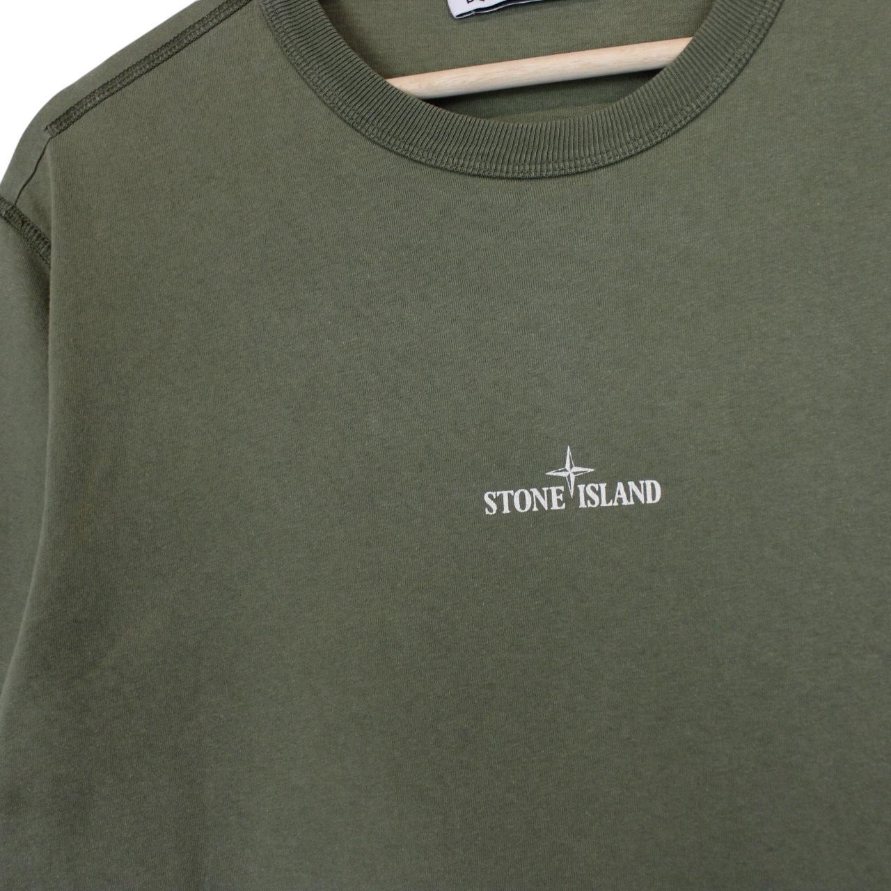 Stone Island AW 2019 Green Short Sleeve Cotton Logo Print T-Shirt