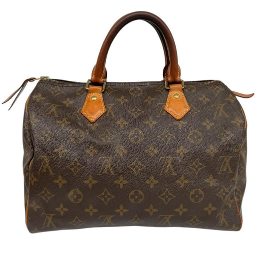 Louis Vuitton beige and brown monogram coated canvas shopping tote with padlock detail.