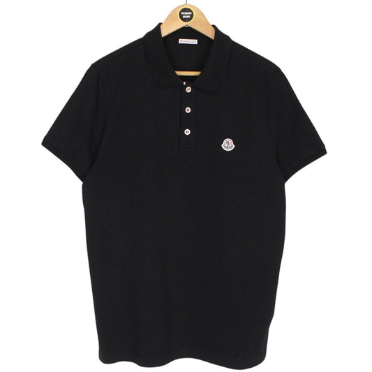 Moncler Maglia Manica Corta Black Short Sleeve Cotton Polo Shirt