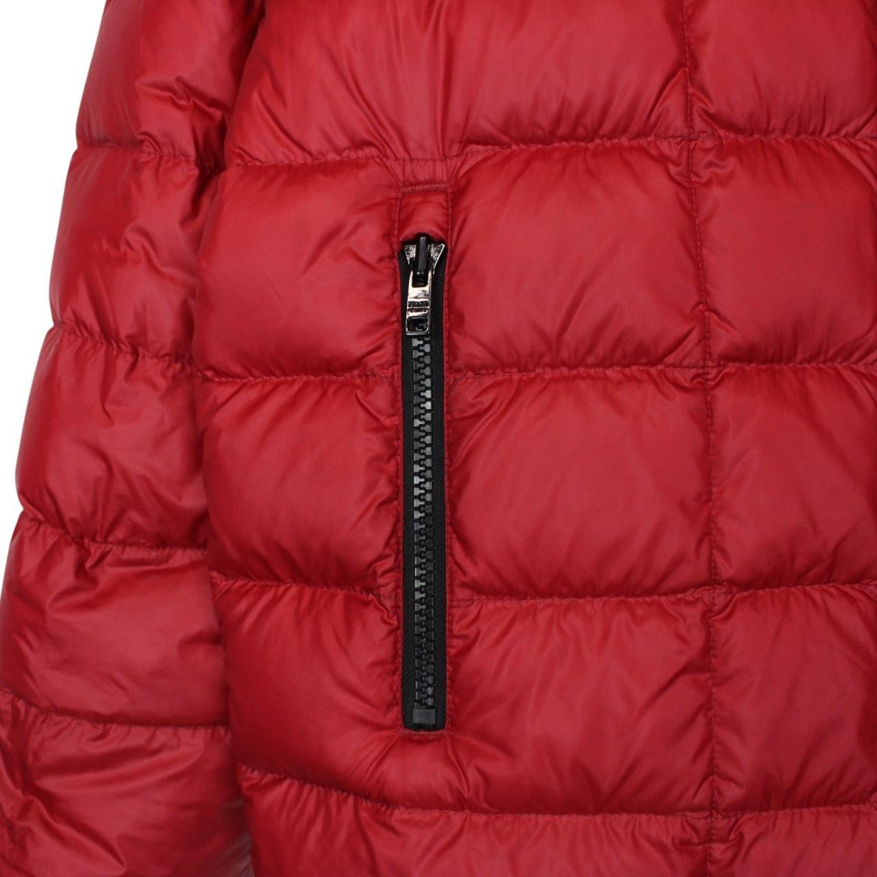 Prada Nylon Red and Black Full Zip Down Puffer Jacket