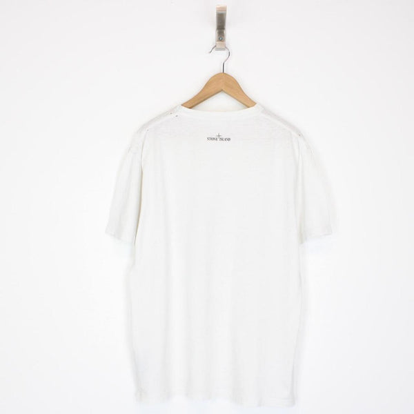 Stone Island White Short Sleeve Compass Print T-Shirt