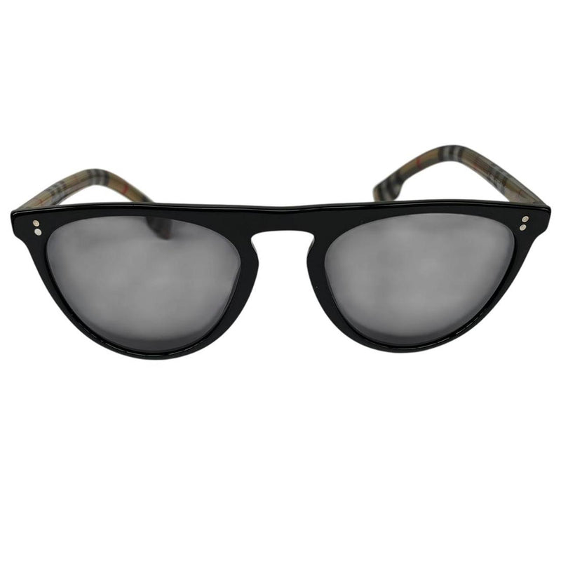 Burberry Black and Brown Nova Check BE4281 Round Sunglasses